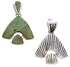 Southwest Turquoise Inlay Sterling Silver Reversible Pendant EX28485