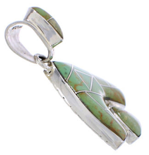 Southwest Turquoise Inlay Sterling Silver Reversible Pendant EX28485