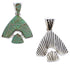 Turquoise Inlay Genuine Sterling Silver Reversible Pendant EX28486