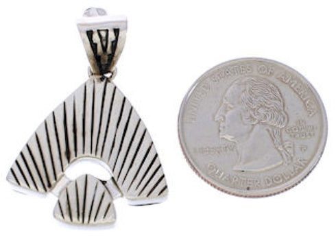 Turquoise Inlay Genuine Sterling Silver Reversible Pendant EX28486