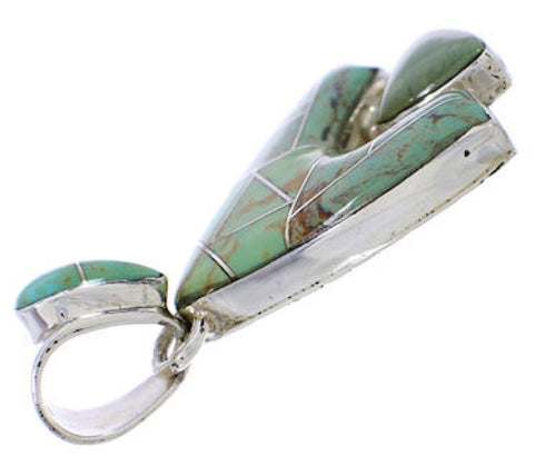 Southwestern Turquoise Sterling Silver Reversible Pendant EX28493