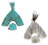 Sterling Silver And Turquoise Reversible Slide Pendant Jewelry