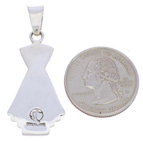 Southwest Turquoise Inlay Sterling Silver Slide Pendant EX28530