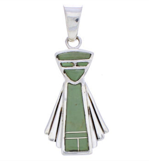 Sterling Silver Southwestern Turquoise Jewelry Slide Pendant EX28531