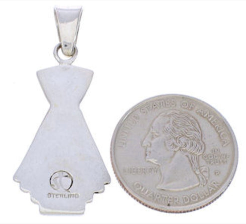 Sterling Silver Southwestern Turquoise Jewelry Slide Pendant EX28531