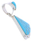 Turquoise Inlay Sterling Silver Southwest Slide Pendant EX28542