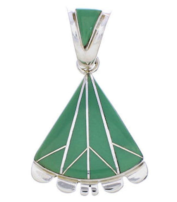 Turquoise Inlay Southwestern Jewelry Slide Pendant EX28566