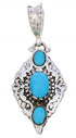 Turquoise Authentic Sterling Silver Reversible Pendant