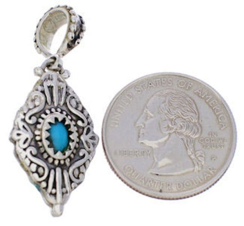 Turquoise Authentic Sterling Silver Reversible Pendant
