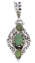 Southwest Turquoise Sterling Silver Reversible Pendant Jewelry EX28575