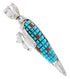 Southwest Turquoise Coral Silver Corn Reversible Pendant MW77529