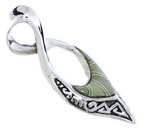 Reversible Turquoise Native American Village Desing Pendant PX30200