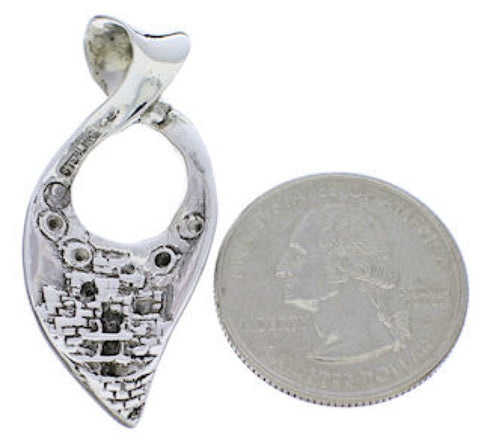 Reversible Turquoise Native American Village Desing Pendant PX30200