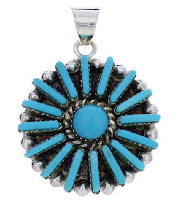 Turquoise Southwest Sterling Silver Jewelry Pendant EX28623