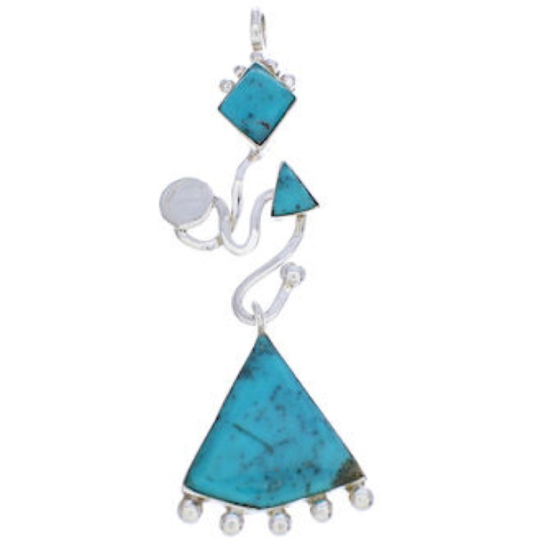 Turquoise Southwestern Pendant Silver Southwest Jewelry PX24022