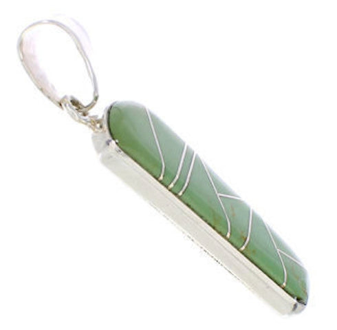 Silver Turquoise Inlay Pendant Jewelry PX24069