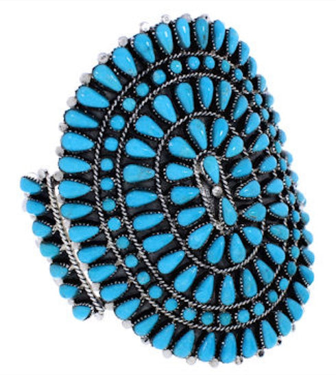 Southwestern Jewelry Sterling Silver Turquoise Cuff Bracelet MX27888