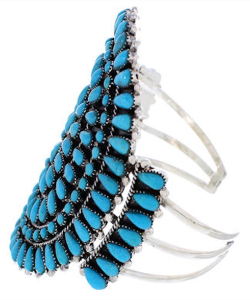 Southwestern Jewelry Sterling Silver Turquoise Cuff Bracelet MX27888