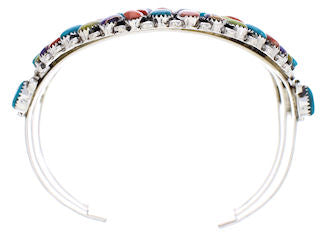 Genuine Sterling Silver Multicolor Jewelry Cuff Bracelet MX27957