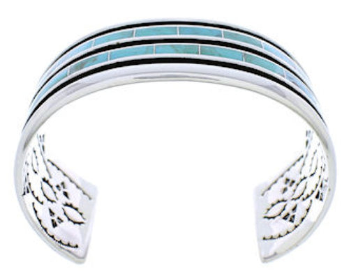 Southwest Turquoise And Sterling Silver Jewelry Cuff Bracelet EX27539