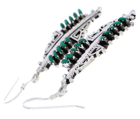 Southwestern Turquoise Needlepoint Water Wave Hook Dangle Earrings PX33015