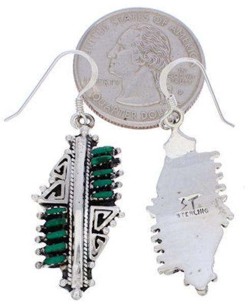 Southwestern Turquoise Needlepoint Water Wave Hook Dangle Earrings PX33015