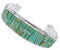 Genuine Sterling Silver Turquoise Inlay Jewelry Cuff Bracelet MX27331