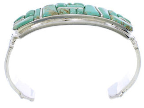 Genuine Sterling Silver Turquoise Inlay Jewelry Cuff Bracelet MX27331