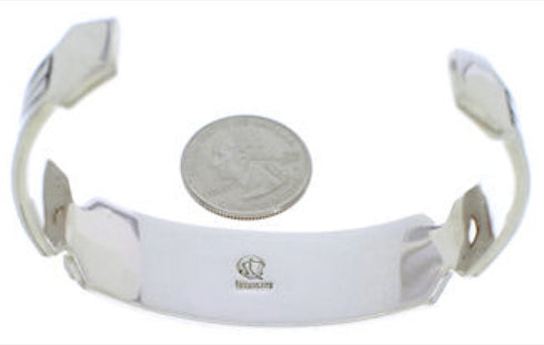 Genuine Sterling Silver Turquoise Inlay Jewelry Cuff Bracelet MX27331