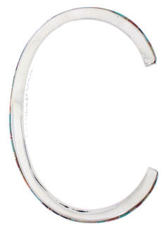 Multicolor Inlay Sunset Whiterock Silver Bracelet Jewelry PX28110