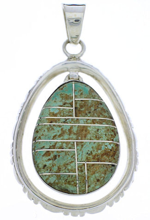 Southwestern Turquoise And Sterling Silver Pendant PX30103