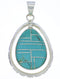Genuine Sterling Silver Southwest Turquoise Pendant PX30110