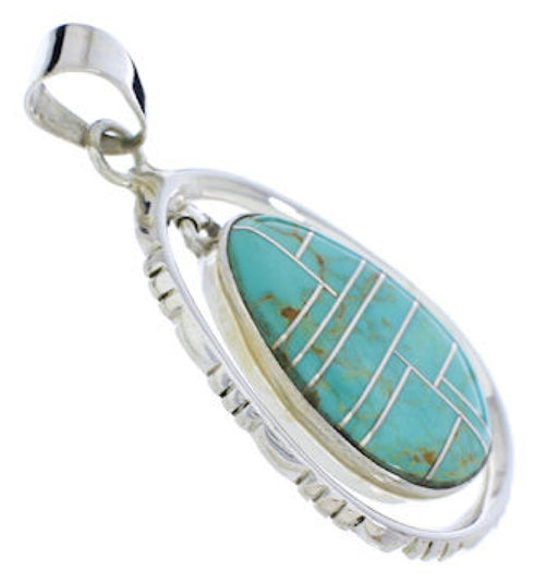 Turquoise And Silver Southwest Jewelry Pendant PX30112