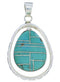 Turquoise Inlay Genuine Sterling Silver Jewelry Pendant PX30114