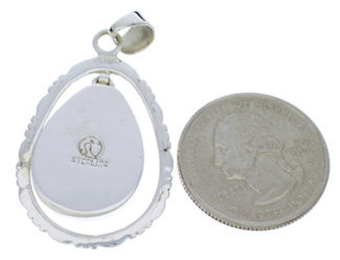 Turquoise Inlay Genuine Sterling Silver Jewelry Pendant PX30114