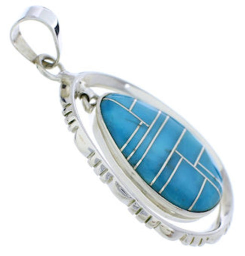 Genuine Sterling Silver Southwestern Turquoise Jewelry Pendant PX30121