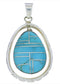 Turquoise And Sterling Silver Southwest Jewelry Pendant PX30123
