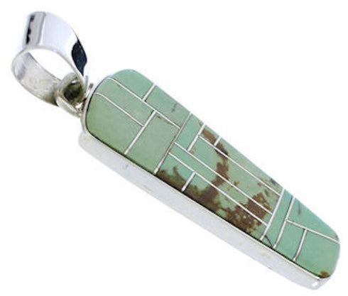 Turquoise Inlay Jewelry Silver Southwest Pendant PX30132
