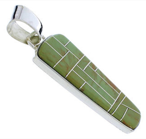 Genuine Sterling Silver Jewelry Turquoise Inlay Pendant PX30135