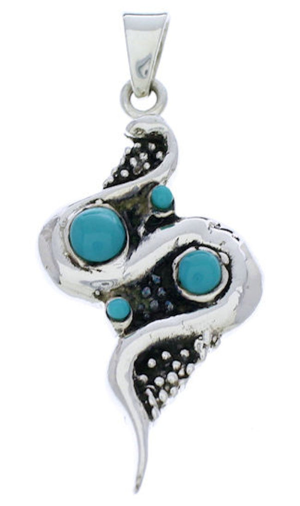 Sterling Silver Snake Turquoise Jewelry Pendant PX30190