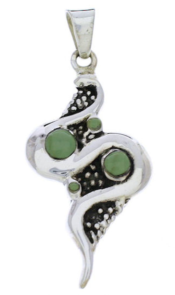 Southwest Jewelry Turquoise Sterling Silver Snake Pendant PX30195