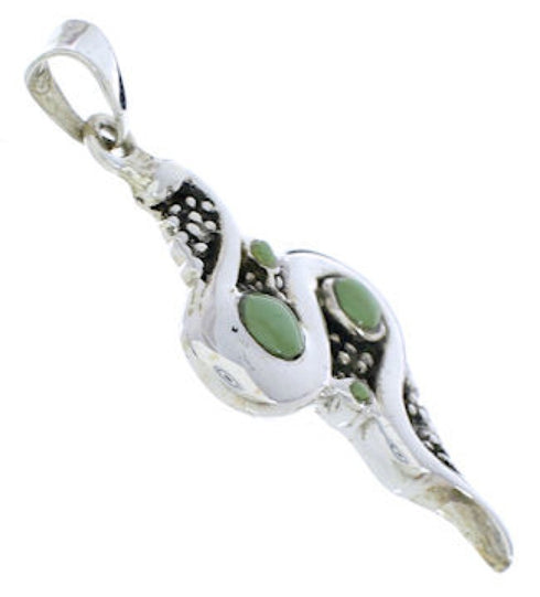Southwest Jewelry Turquoise Sterling Silver Snake Pendant PX30195