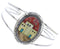 Multicolor Silver Native American Village Design Cuff Bracelet MX27457