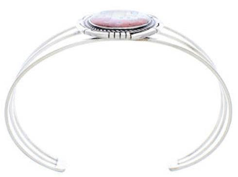 Multicolor Silver Native American Village Design Cuff Bracelet MX27457