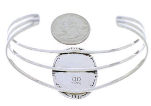 Multicolor Silver Native American Village Design Cuff Bracelet MX27457