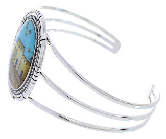 Multicolor Native American Village Design Cuff Bracelet MX27462