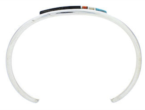 Multicolor Inlay Jewelry Silver Cuff Bracelet MX27493