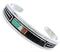 Multicolor Inlay Jewelry Sterling Silver Cuff Bracelet MX27495