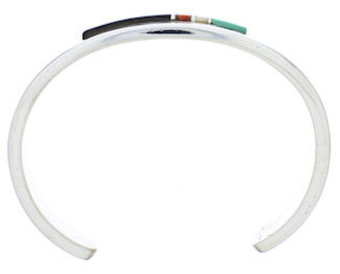 Multicolor Inlay Jewelry Sterling Silver Cuff Bracelet MX27495