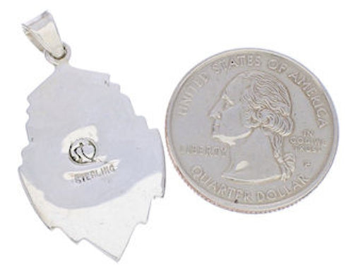 Southwestern Jewelry Turquoise And Silver Pendant EX29632